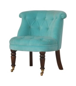 Turquoise Velvet Accent Chair