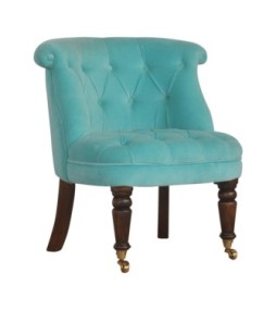 Turquoise Velvet Accent Chair