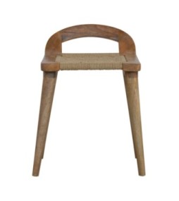 Tabouret à dossier haut tressé