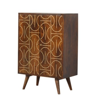 Chestnut Inlay Abstract Cabinet
