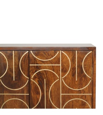 Chestnut Inlay Abstract Cabinet