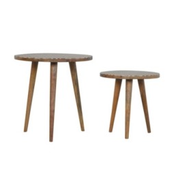 Repose-pieds à motifs blancs (lot de 2)