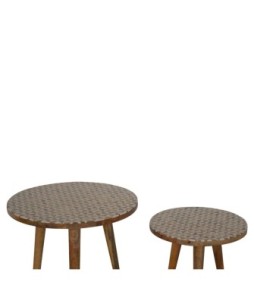 Repose-pieds à motifs blancs (lot de 2)