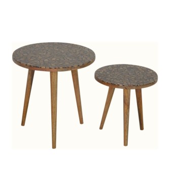 Repose-pieds en forme de tronc d'arbre (lot de 2)