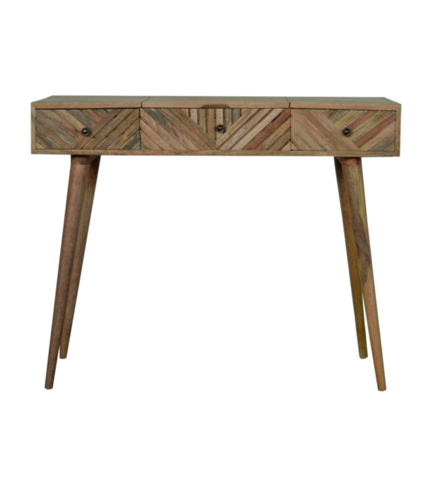 Line Carved Foldable Dressing Table