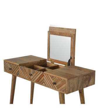 Line Carved Foldable Dressing Table