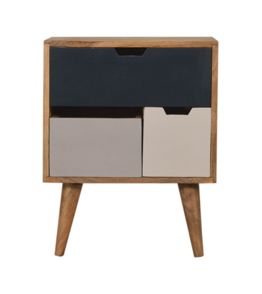 Table de chevet à 3 tiroirs Navy Multi