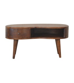 Table basse Wave - finition châtaigne