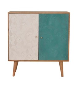 Acadia Teal and White Cabinet