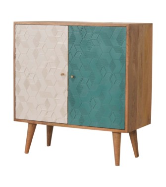 Acadia Teal and White Cabinet