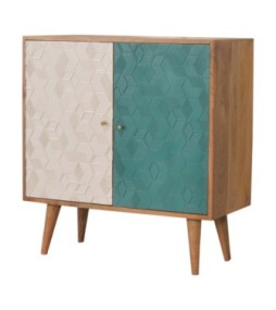 Acadia Teal and White Cabinet