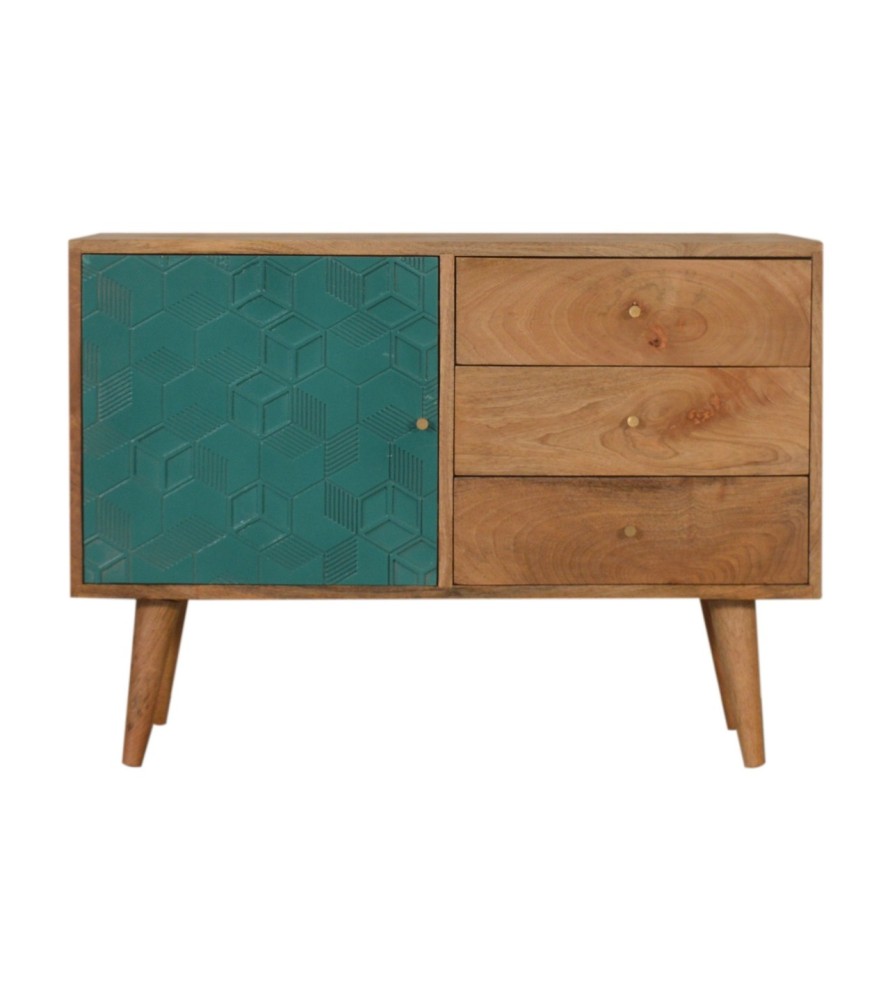 Acadia Teal Cabinet with Drawers