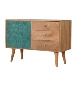 Acadia Teal Cabinet with Drawers
