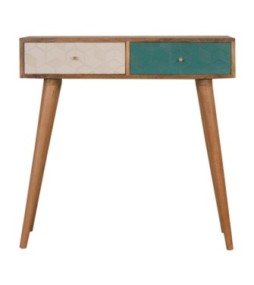 Acadia Teal and White Console Table