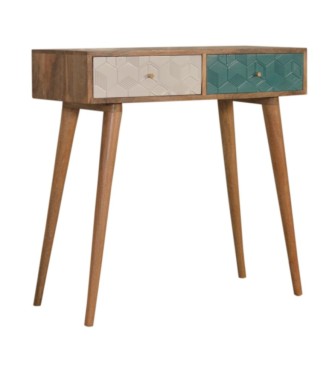 Acadia Teal and White Console Table