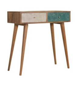 Acadia Teal and White Console Table
