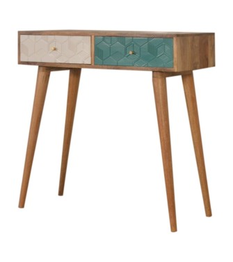 Acadia Teal and White Console Table