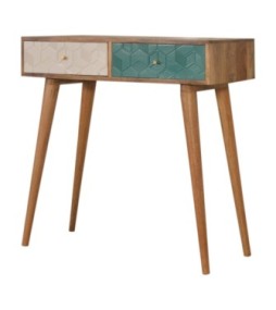 Acadia Teal and White Console Table