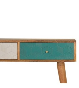 Acadia Teal and White Console Table