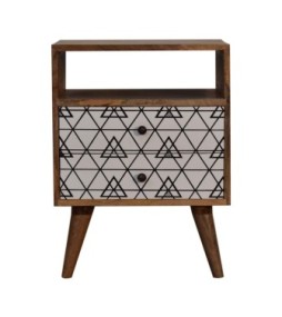 Table de chevet ouverte à motif triangulaire