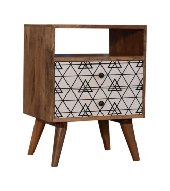 Table de chevet ouverte à motif triangulaire