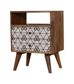 Table de chevet ouverte à motif triangulaire