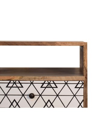 Table de chevet ouverte à motif triangulaire