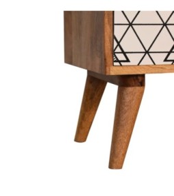 Table de chevet ouverte à motif triangulaire
