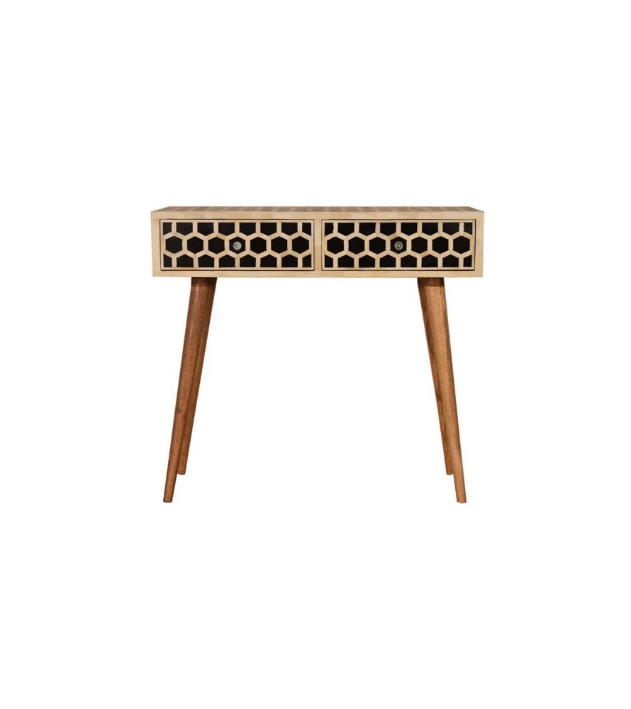 Honeycomb Bone Inlay Console Table