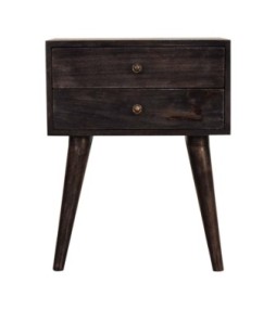 Table de chevet moderne en bois massif noir cendré