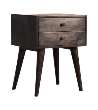 Table de chevet moderne en bois massif noir cendré