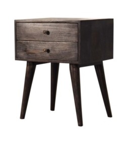 Table de chevet moderne en bois massif noir cendré