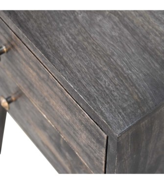 Table de chevet moderne en bois massif noir cendré