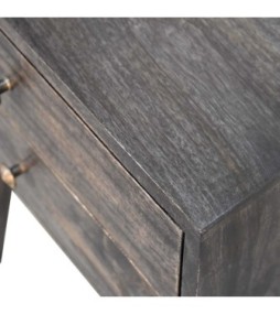 Table de chevet moderne en bois massif noir cendré