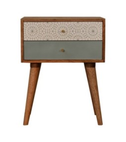 Table de chevet à motifs verts