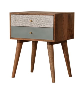 Table de chevet à motifs verts
