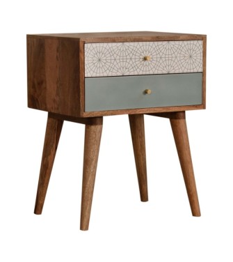 Table de chevet à motifs verts