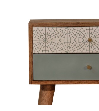 Table de chevet à motifs verts