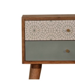 Table de chevet à motifs verts