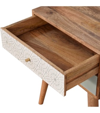 Table de chevet à motifs verts