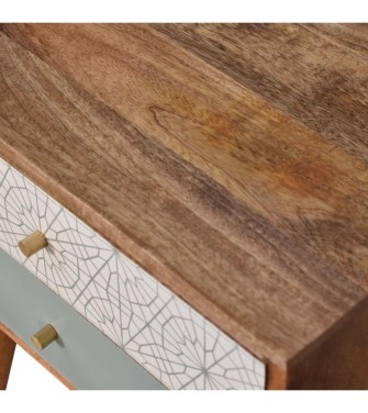Table de chevet à motifs verts