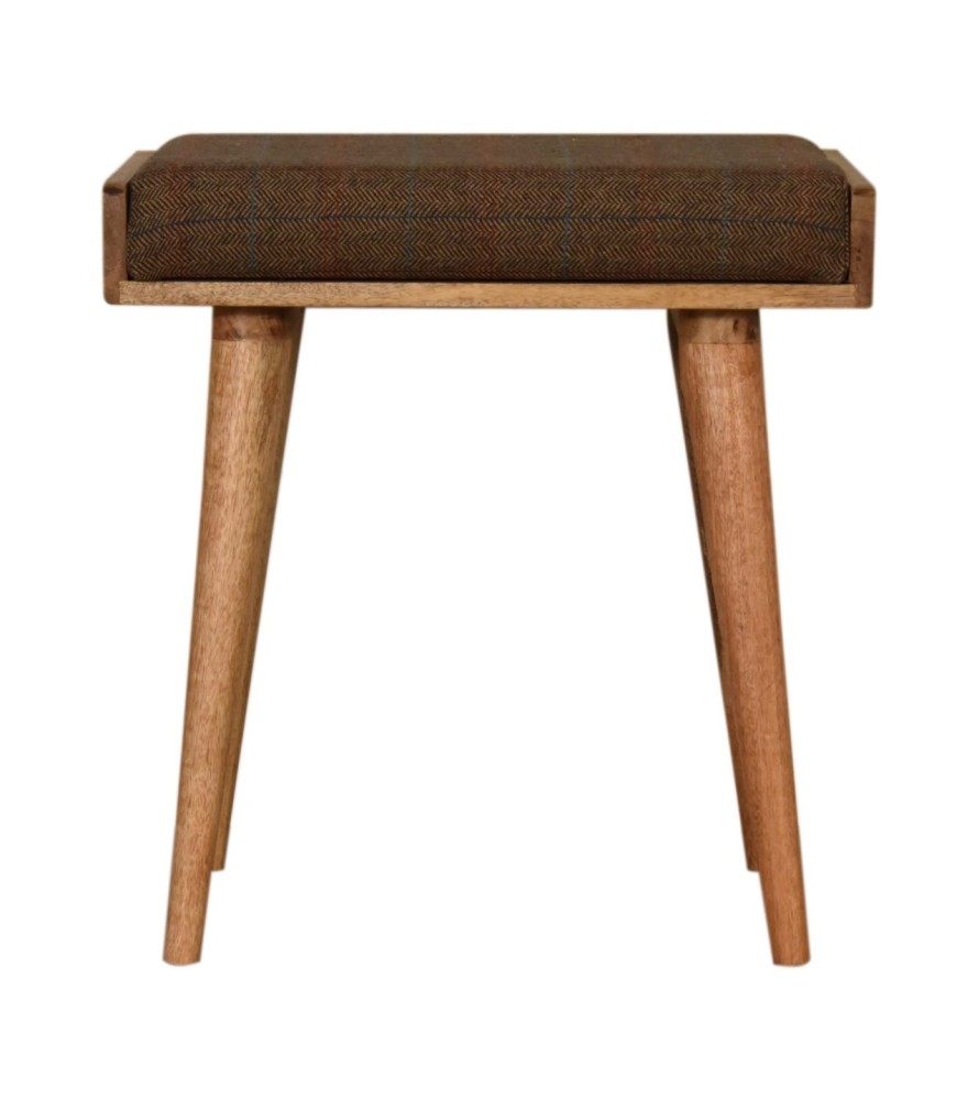 Multi Tweed Tray Style Footstool