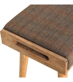 Multi Tweed Tray Style Footstool