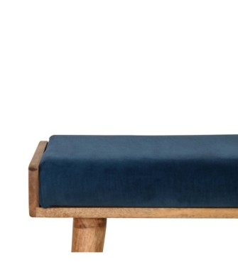 Repose-pieds style plateau en velours bleu sarcelle