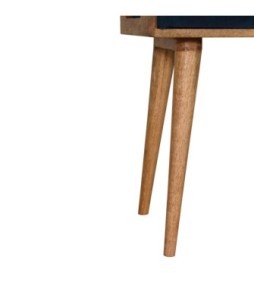 Repose-pieds style plateau en velours bleu sarcelle