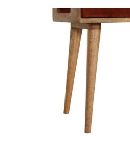 Repose-pieds plateau en velours rouge brique