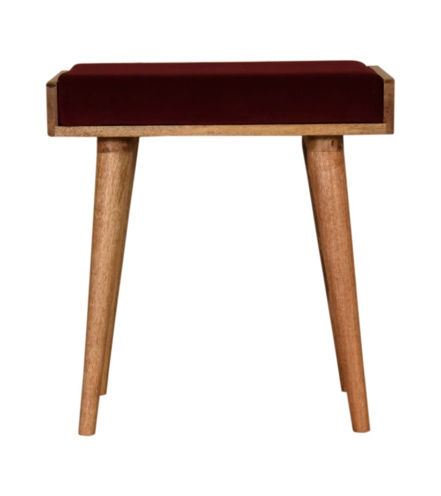 Repose-pieds style plateau rouge vin