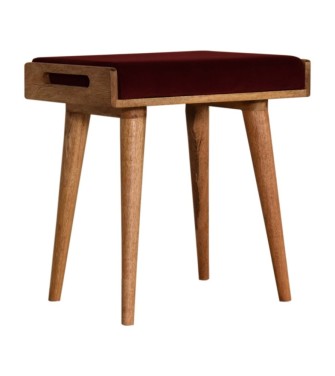 Repose-pieds style plateau rouge vin
