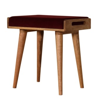 Repose-pieds style plateau rouge vin