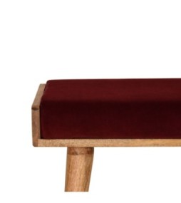 Repose-pieds style plateau rouge vin